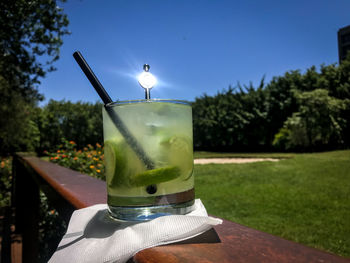 Close-up of drink on table