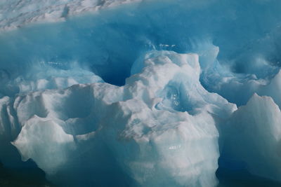 Aerial view of frozen waterfall