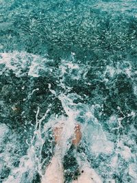 High angle view of person swimming in pool