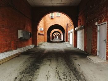 Empty alley in tunnel