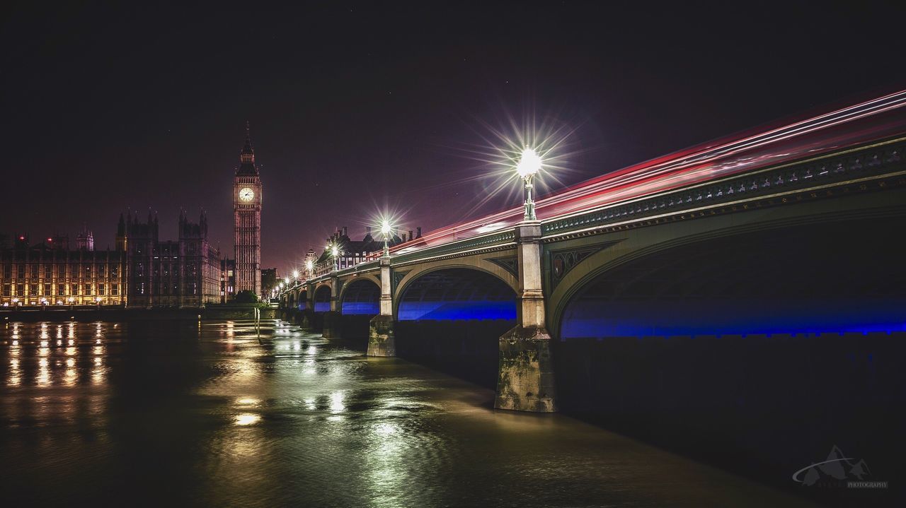 connection, illuminated, architecture, bridge - man made structure, built structure, arch, street light, night, bridge, river, engineering, water, lighting equipment, reflection, electric light, outdoors, arched, lens flare, no people, waterfront, long, city life, the way forward