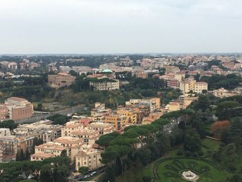 High angle view of townscape against sky