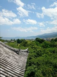 Scenic view of landscape against cloudy sky