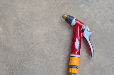 High angle view of tools on table