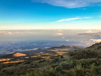 Aerial view of landscape against sky