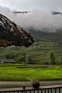 Scenic view of land against sky