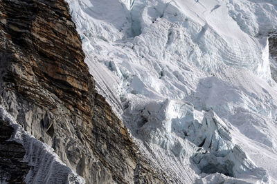 Scenic view of snow mountains