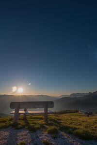 Scenic view of landscape against sky at sunset