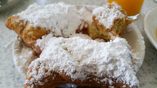 Close-up of sweet food served in plate on table