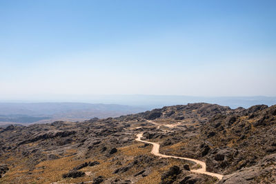 Scenic view of landscape against clear sky