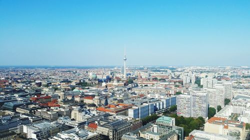 High angle view of cityscape against sky