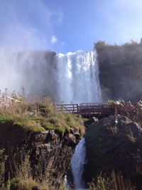 Scenic view of waterfall