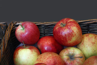 Close-up of apples in basket