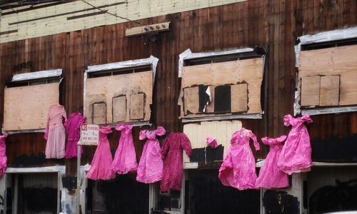 Clothes drying on clothesline