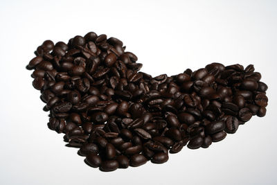 High angle view of coffee beans in background