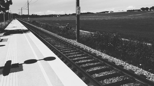 View of empty railway station platform