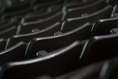 Close-up of empty seats