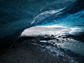 Sea waves splashing on rocks