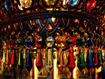 Close-up of colorful chandelier