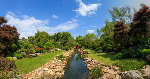 Panoramic view of park against sky