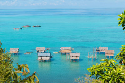 High angle view of sea