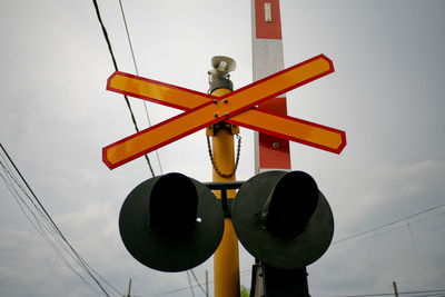 Low angle view of fire hydrant against sky