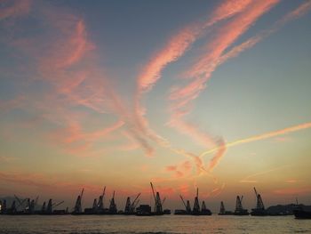 Scenic view of sea at sunset