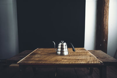 View of teapot on table