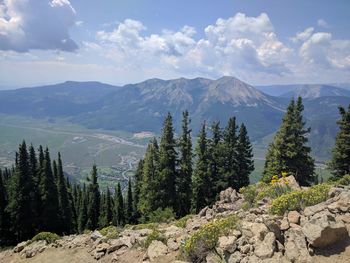 Scenic view of mountains against sky