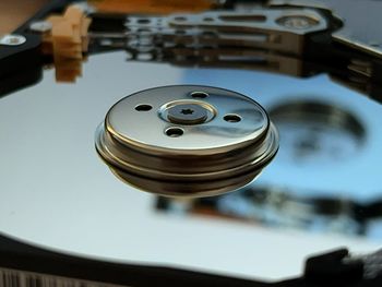 Close-up of magnetic disk