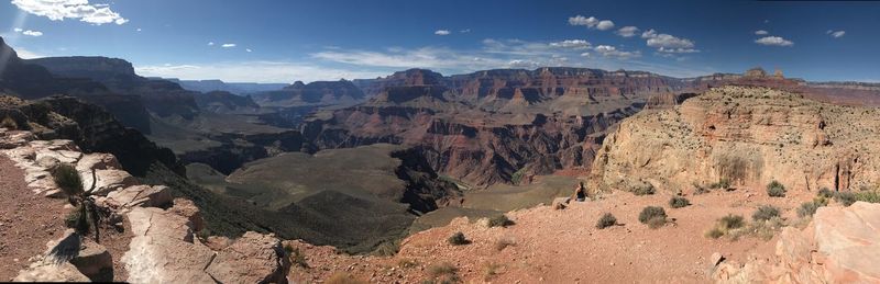 Panoramic view of rocky mountains against sky