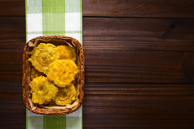 Close-up of yellow food on table