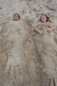 Funny children at the beach