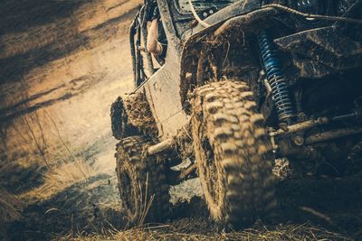 Off-road vehicle on field