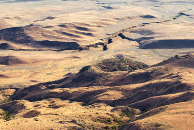 High angle view of rocky mountains