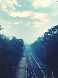 Railroad track at sunset