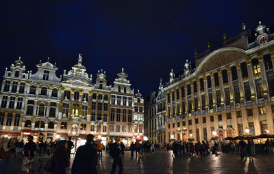 Tourists at night