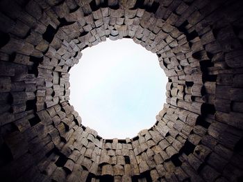 Low angle view of old ruin building