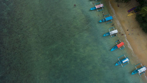 High angle view of beach