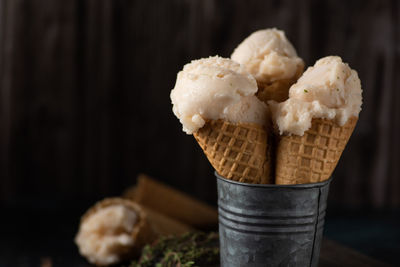 Close-up of ice cream cone