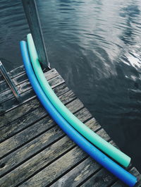 Plastic pipes on jetty