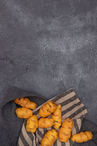 High angle view of food on barbecue grill