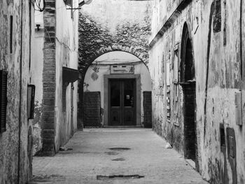 Empty corridor of historic building