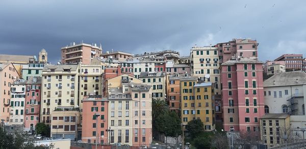 Low angle view of buildings against sky