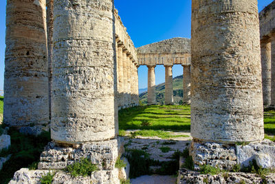 Italy, sicily, segesta - greek temple counts of 36 columns