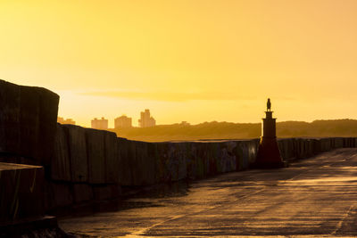 View of fort against sky during sunset