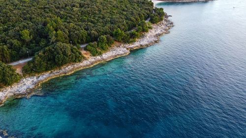 High angle view of sea