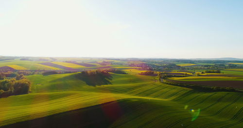 High angle view of landscape against clear sky