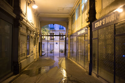 Empty illuminated passage of building