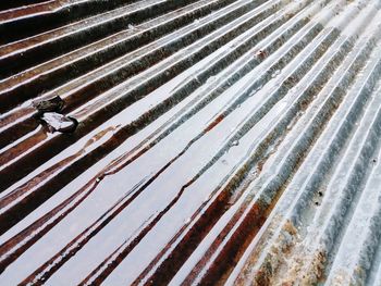 Full frame shot of wet roof